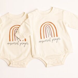 Prayers answered rainbow onesie sweaters - new with tags